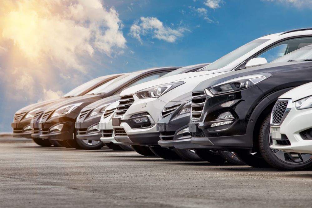 cars for sale stock lot row